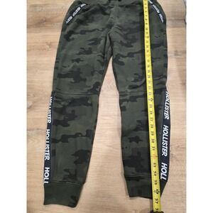 Hollister California Men's Size M Green Camo Fleece Joggers Sweatpants Side Logo